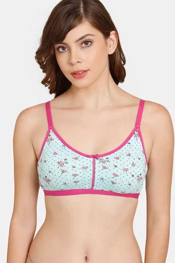 Buy Rosaline Everyday Double Layered Non-Wired 3/4th Coverage T-Shirt Bra - Island Paradise
